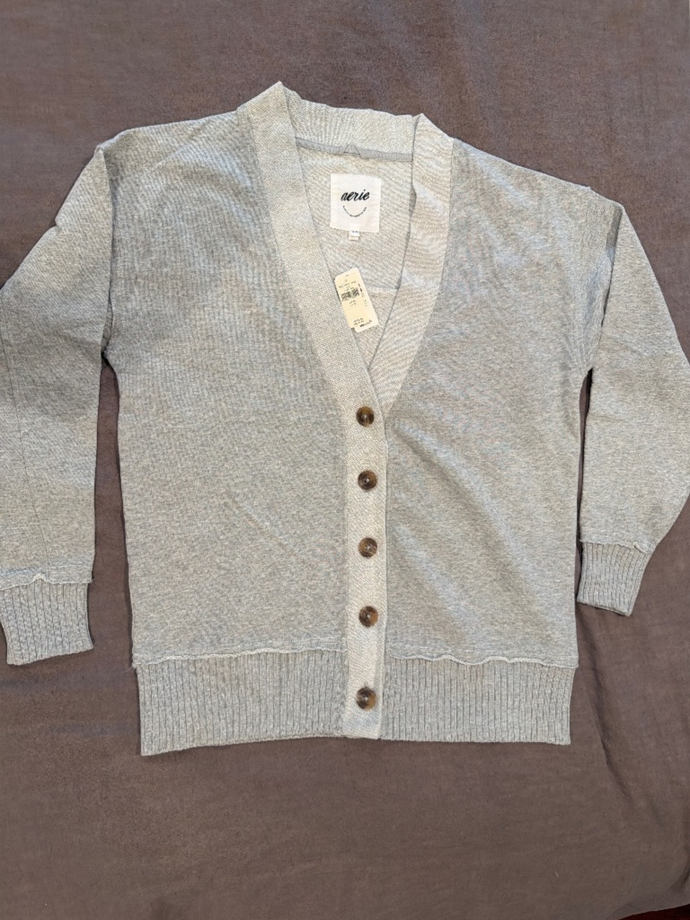 Aerie Gray Button-Front Cardigan – NWT Sze XS